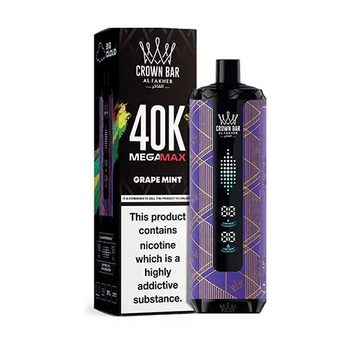 1_0003_Layer9_93cd9b1a-c145-4695-9f53-005b52090e88.jpg AL FAKHER CROWN BAR MEGA MAX GRAPE MINT ICE 40000 PUFFS - Image 1