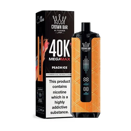 1_0007_Layer5_94d7b233-51d7-4ad6-b2ac-92d0a4f120b2.jpg AL FAKHER CROWN BAR MEGA MAX PEACH ICE 40000 PUFFS - Image 1