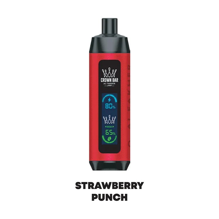 4_2393b4c1-c162-40e9-96a1-243cb92c7fc7.jpg AL FAKHER CROWN BAR DISPOSABLE STRAWBERRY PUNCH ICE 8000 PUFFS - Image 1