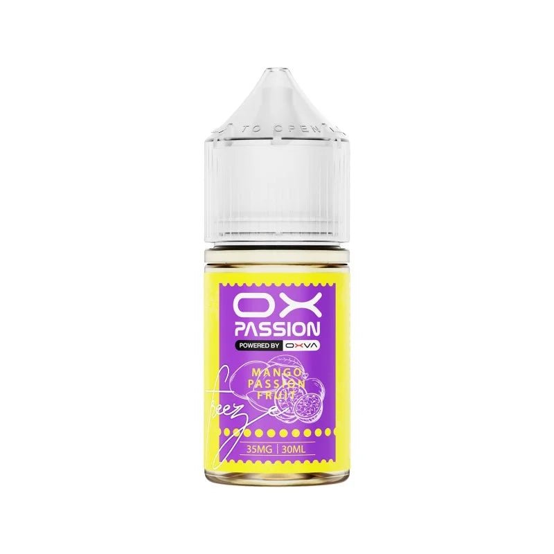 OXVAOXPASSIONFREEZEMANGOPASSIONFRUITICESALTNIC30ML.jpg OXVA OX PASSION FREEZE MANGO PASSION FRUIT ICE SALTNIC 30ML - Image 1