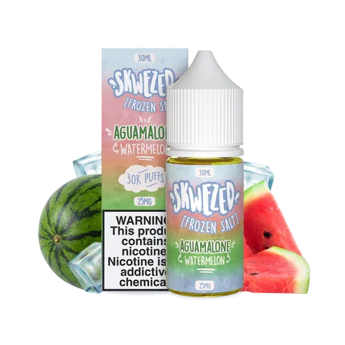 SKWEZEDFROZENAGUAMALONEWATERMELONICESALTNIC30ML25MG.png SKWEZED FROZEN AGUAMALONE WATERMELON ICE SALTNIC 30ML - Image 1