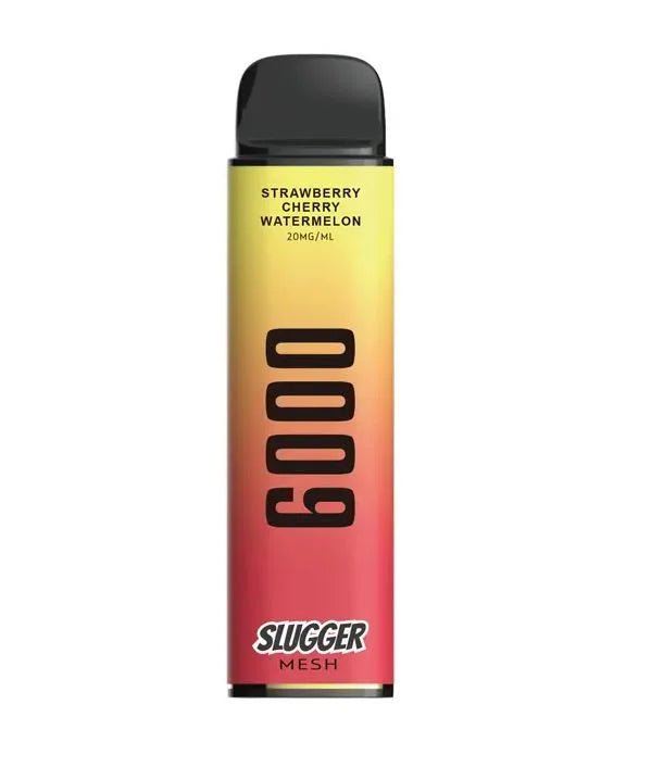 SLUGGERDISPOSABLESTRAWBERRYCHERRYWATERMELON6000PUFF20MG.jpg SLUGGER DISPOSABLE STRAWBERRY CHERRY WATERMELON 6000 PUFF 20MG - Image 1