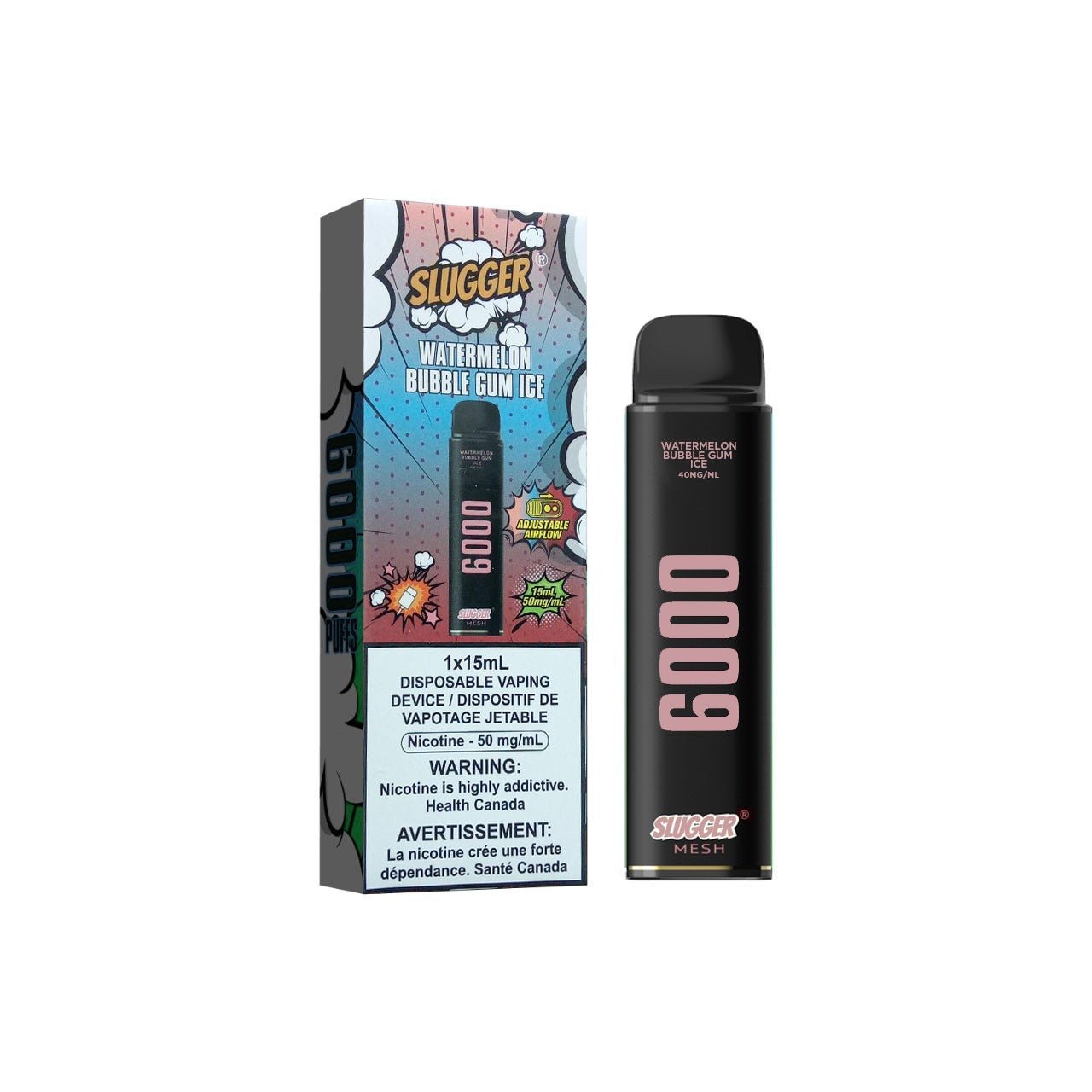 SLUGGER_DISPOSABLE_WATERMELON_BUBBLEGUM_ICE_6000_PUFF_50MG.jpg SLUGGER DISPOSABLE WATERMELON BUBBLEGUM ICE 6000 PUFF 50MG - Image 1