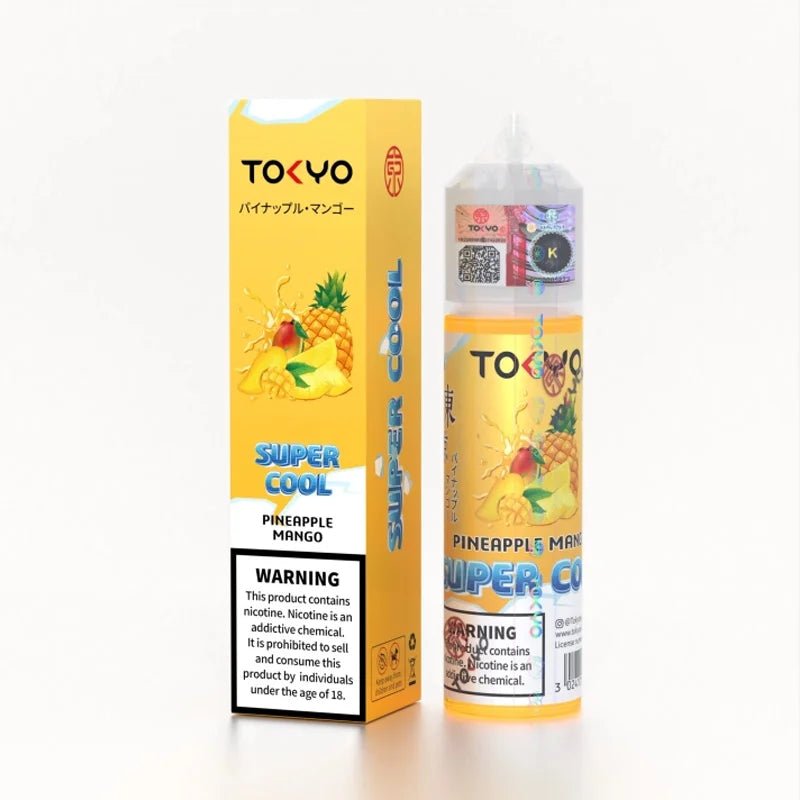 TOKYO_SUPER_COOL_PINEAPPLE_MANGO_ICE_FREE_BASE_60ML_3MG.jpg TOKYO SUPER COOL PINEAPPLE MANGO ICE FREE BASE 60ML - Image 1
