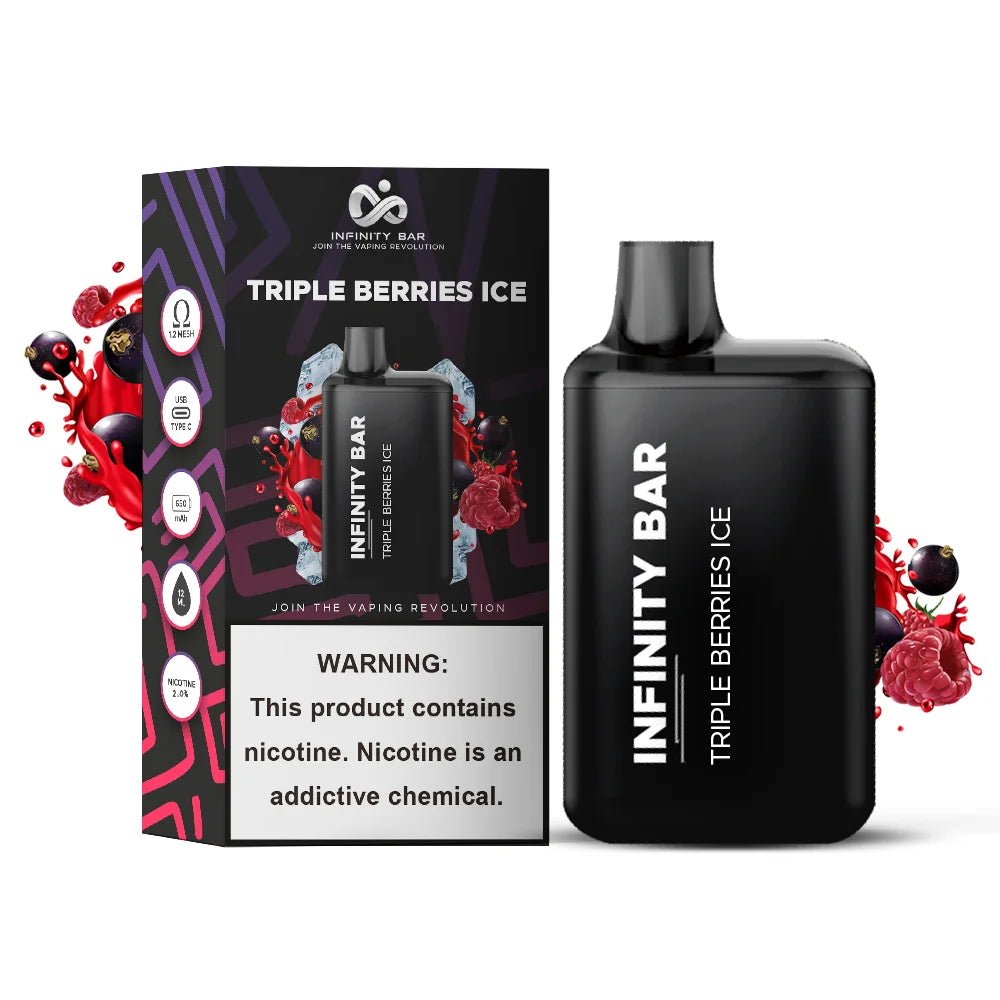 Tripple-Berries-Ice_ded94a92-f3ba-4c32-be17-79c85b04e660.jpg INFINITY DISPOSABLE TRIPLE BERRIES FRUIT ICE 5000 PUFF 20MG - Image 1