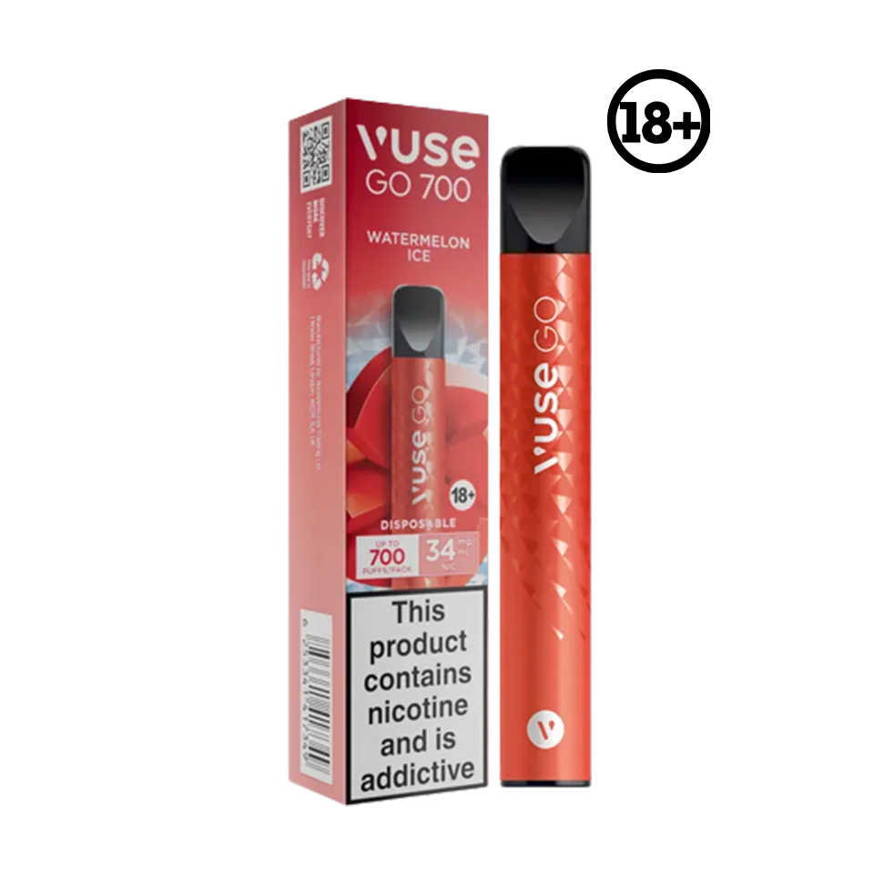 VuseGODisposableWatermelonIce34mg700Puff.png VUSE GO 700 DISPOSABLE WATERMELON ICE 34MG 700 PUFF - Image 1