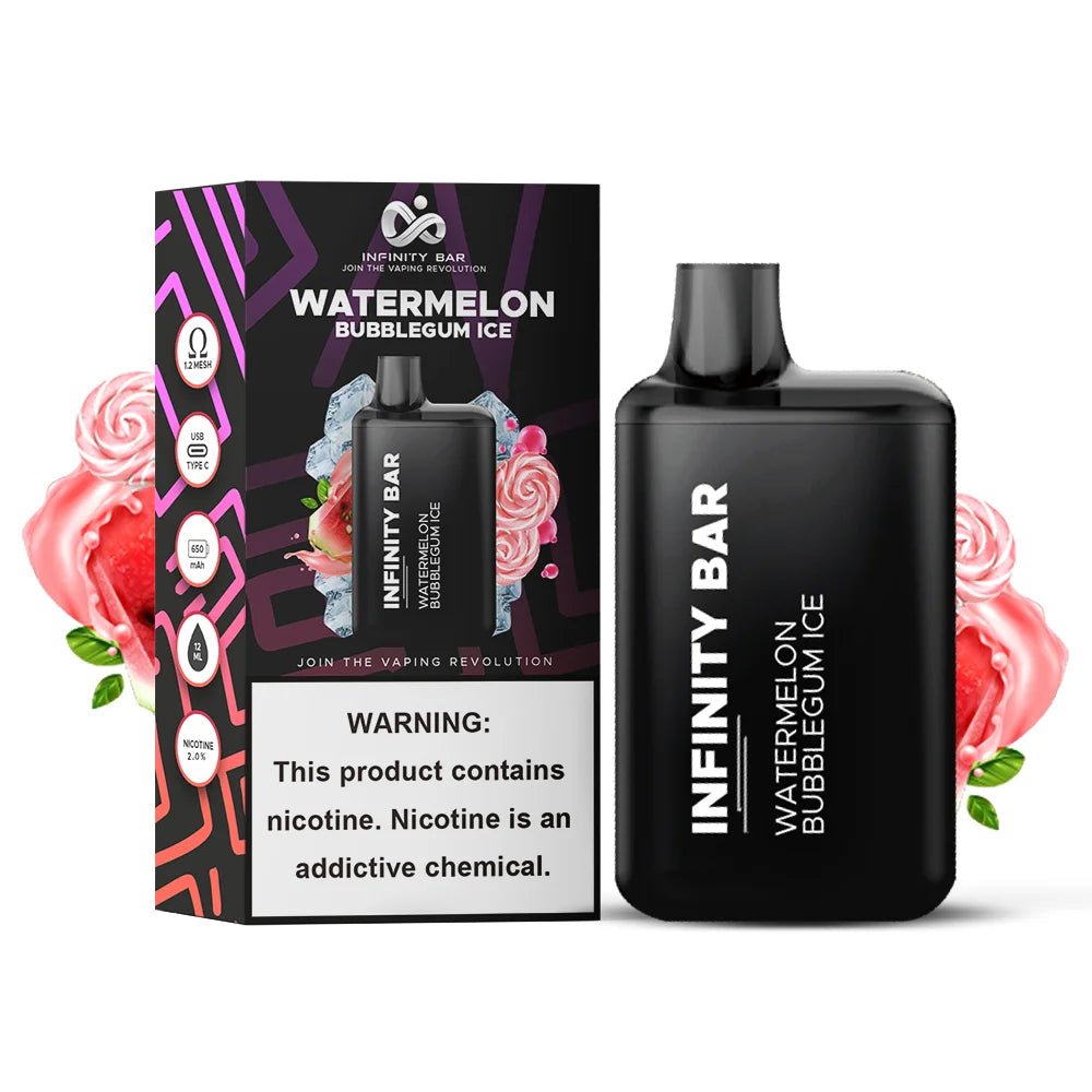 WATERMELON-BUBBLEGUM-Ice.jpg INFINITY DISPOSABLE WATERMELON BUBBLEGUM FRUIT ICE 5000 PUFF 20MG - Image 1