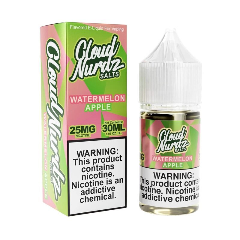 ezgif.com-gif-maker-2022-01-08T114656.347.jpg WATERMELON APPLE BY CLOUD NURDZ SALT 30ML - Image 1