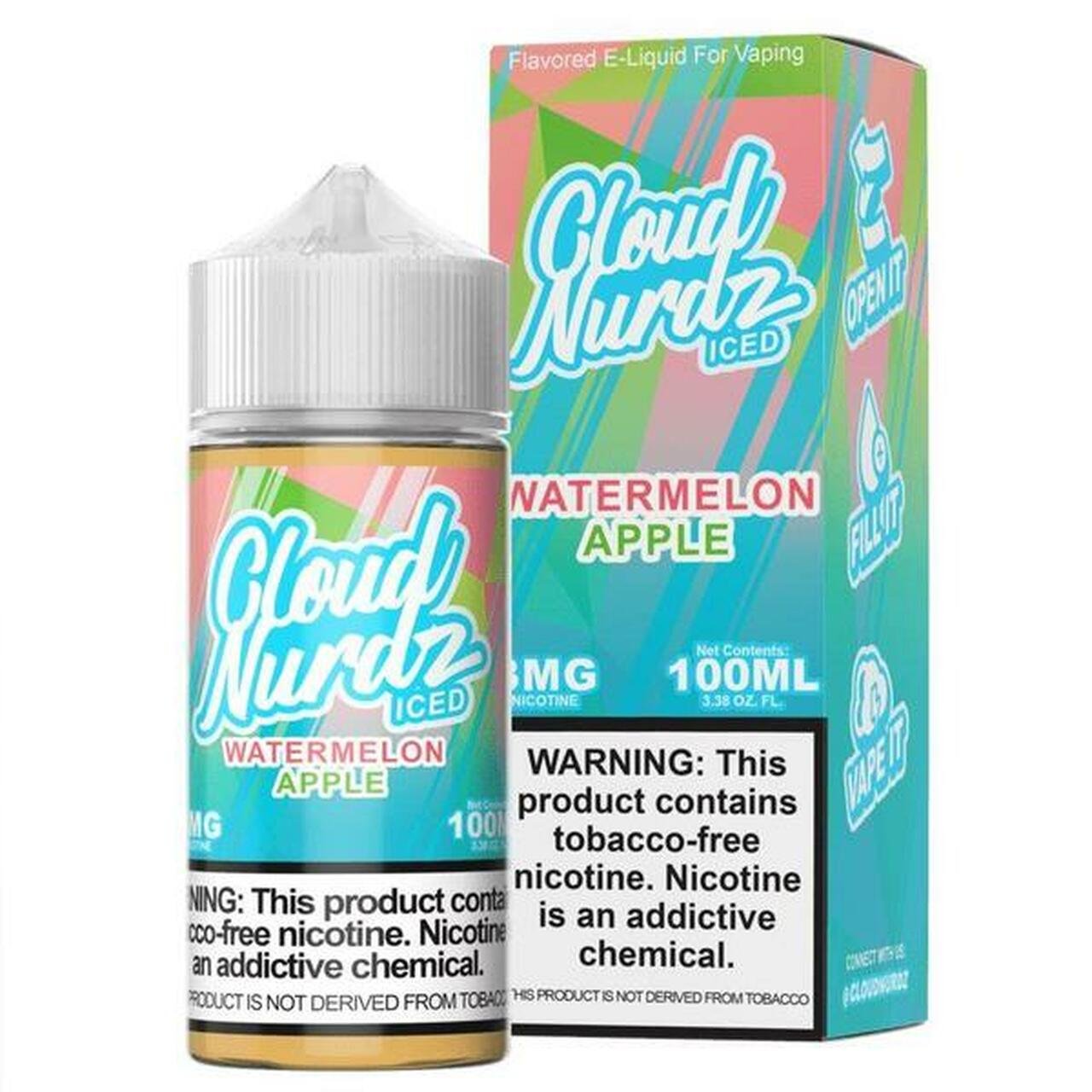 watermelon-apple-iced-by-cloud-nurdz-tfn-100ml-711948_600x__77081.1625256911.jpg Watermelon Apple-Iced by Cloud Nurdz E-Liquid 100ML - Image 1